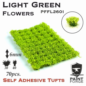 Kępki kwiatów Paint Forge  Light Green Flowers 6mm 70szt