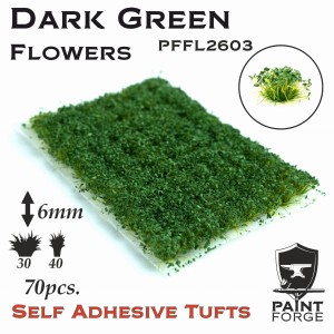 Kępki kwiatów Paint Forge  Dark Green Flowers 6mm 70szt