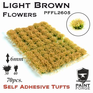 Kępki kwiatów Paint Forge  Light BrownFlowers 6mm 70szt