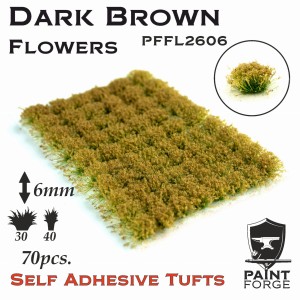 Kępki kwiatów Paint Forge  Dark Brown Flowers 6mm 70szt