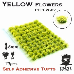 Kępki kwiatów Paint Forge  Yellow Flowers 6mm 70szt