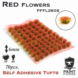 Kępki kwiatów Paint Forge  Red Flowers 6mm 70szt