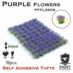 Kępki kwiatów Paint Forge  Purple Flowers 6mm 70szt