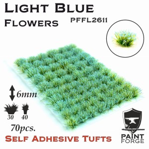 Kępki kwiatów Paint Forge  Light Blue Flowers 6mm 70szt