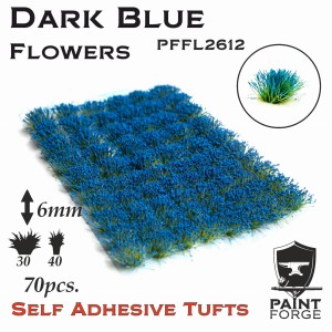Kępki kwiatów Paint Forge  Dark Blue Flowers 6mm 70szt