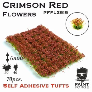 Kępki kwiatów Paint Forge  Crimson Red Flowers 6mm 70szt