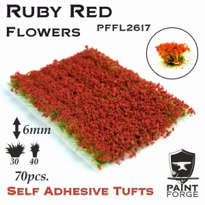 Kępki kwiatów Paint Forge  Ruby Red Flowers 6mm 70szt