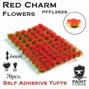 Kępki kwiatów Paint Forge  Red Charm Flowers 6mm 70szt