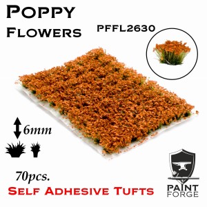 Kępki kwiatów Paint Forge  Poppy Red Flowers 6mm 70szt