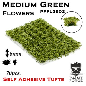 Kępki kwiatów Paint Forge  Medium Green Flowers 6mm 70szt