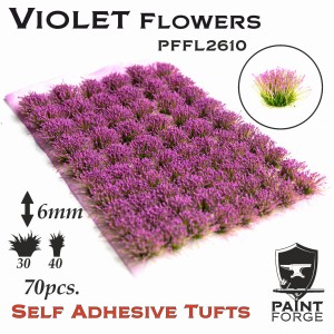 Kępki kwiatów Paint Forge  VioletFlowers 6mm 70szt